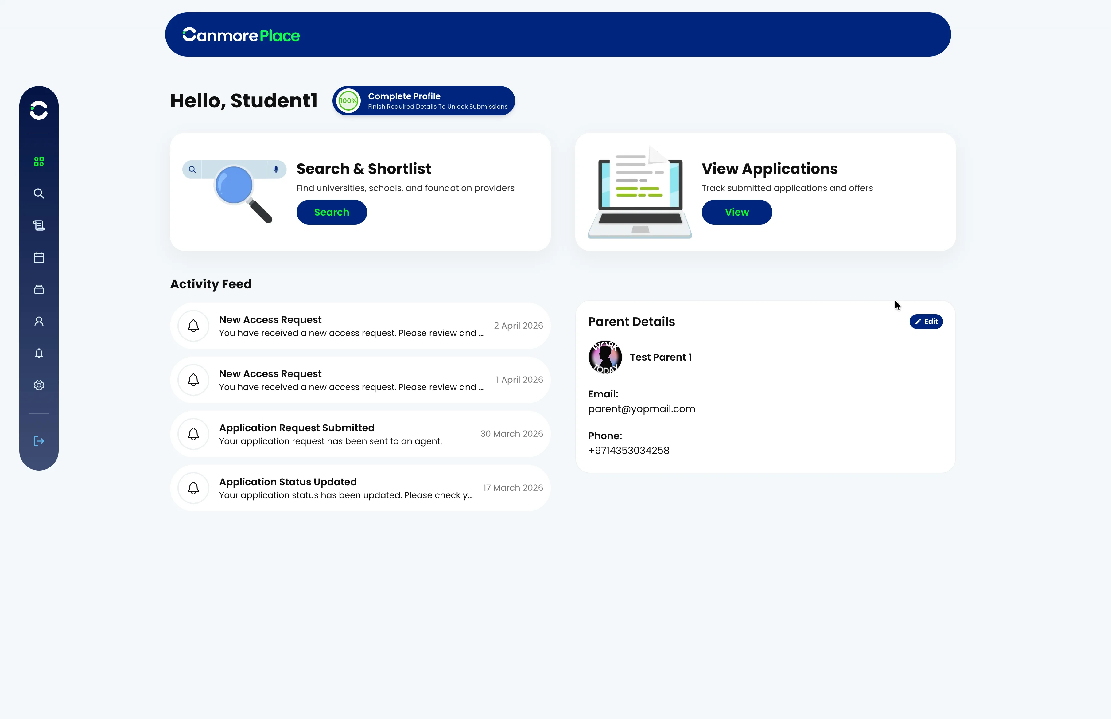 Applications screen 2