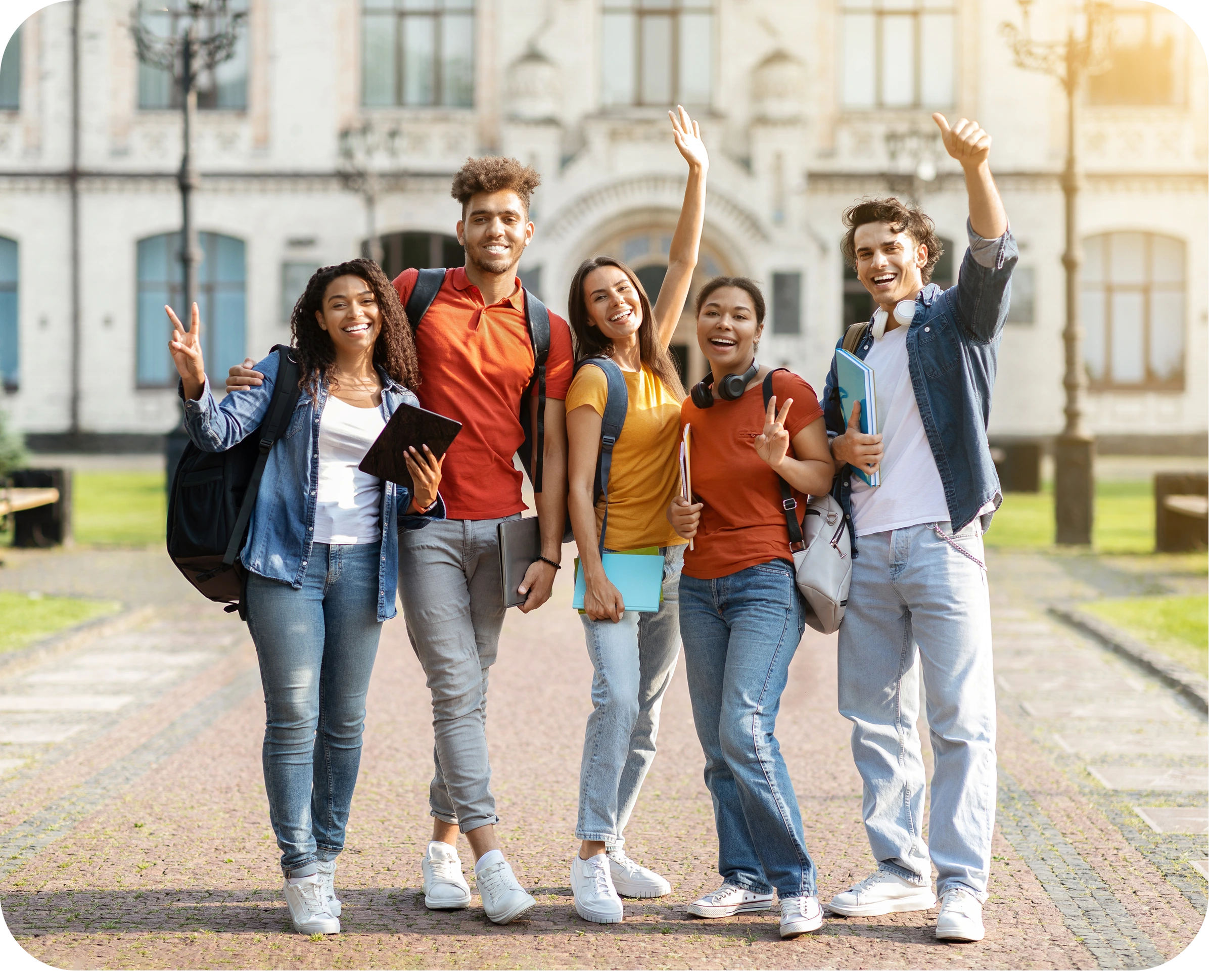 Students celebrating their journey